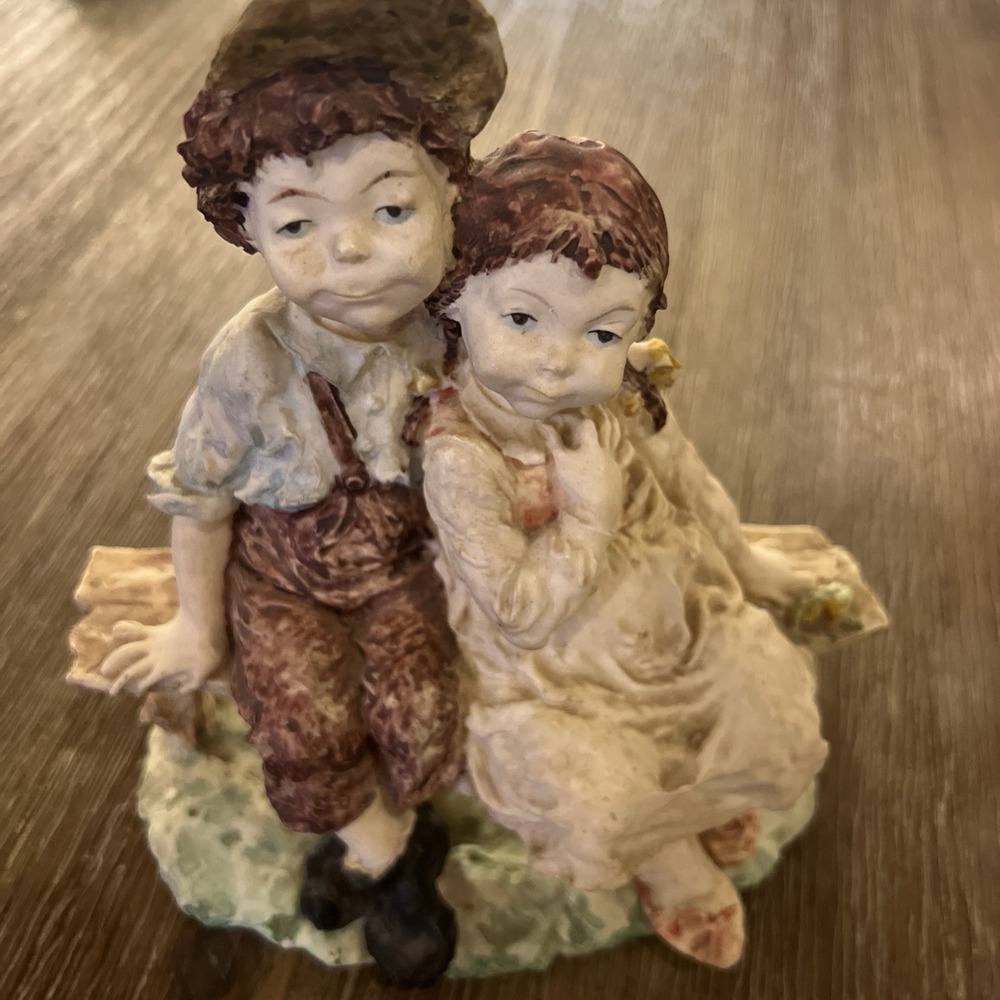 Vintage Duncan Royale Boy Girl Figurine Antique Country Farm Cottagecore